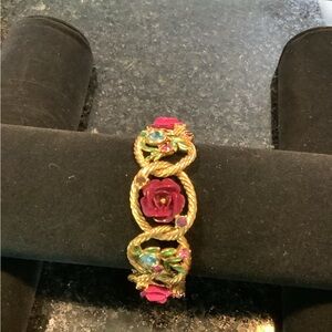 Joan Rivers Vintage Gold-tone Floral Bracelet 7.5”